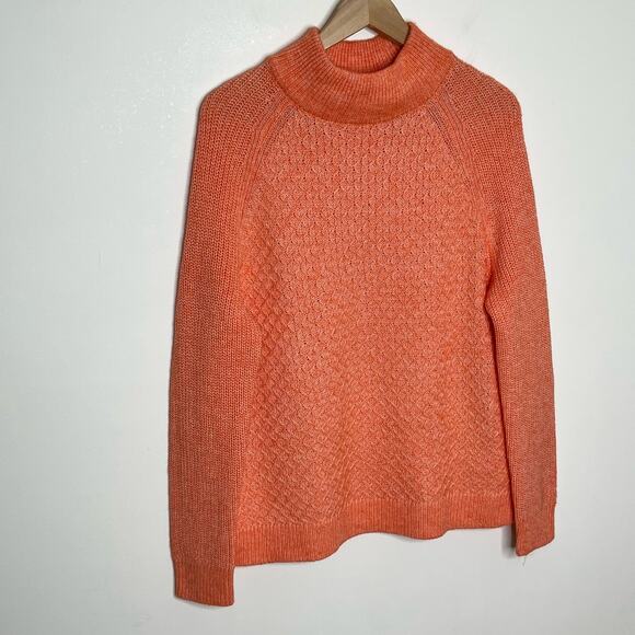 Talbots Womens Mock Turtleneck Pullover Sweater XLP Orange Long Sleeve - Picture 3 of 10